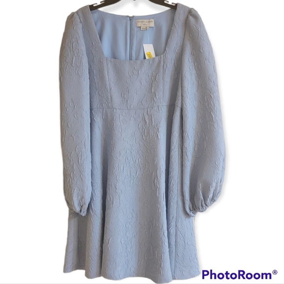 🤑SOLD🤑Sachin & Babi  Ariel Square Neck Long Puff Sleeve Dress - Picture 3 of 10